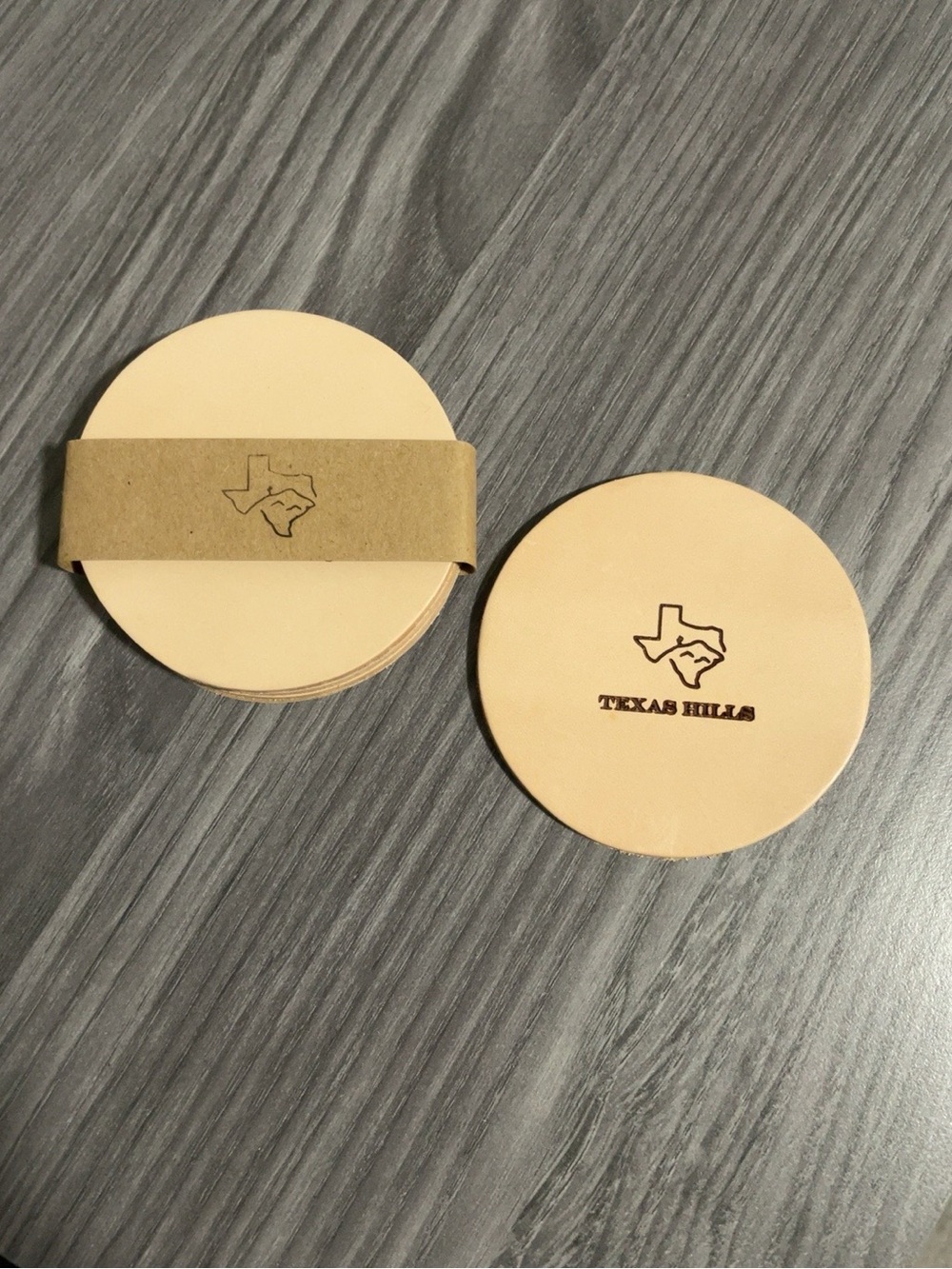 Texas Hills Genuine Leather Coasters 4 Pack Texas Proud Western Rustic NWT